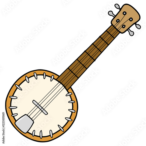 banjo illustration hand drawn isolated vector