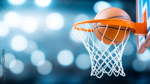 Wallpaper Mural A basketball swishing through the net in a dynamic sports environment. Torontodigital.ca