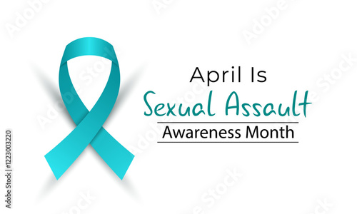 Vector design for Sexual Assault Awareness Month in April. Realistic ribbon. Education and prevention of sexual violence are the goals of this annual campaign. Banner poster, flyer and background.