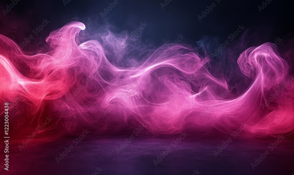 A captivating mix of pink and purple haze, with a soft spotlight casting an enchanting glow in the dark.