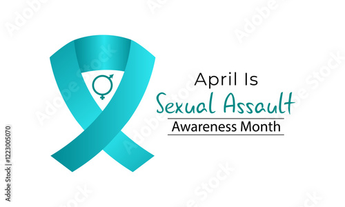 Vector design for Sexual Assault Awareness Month in April. Realistic ribbon. Education and prevention of sexual violence are the goals of this annual campaign. Banner poster, flyer and background.