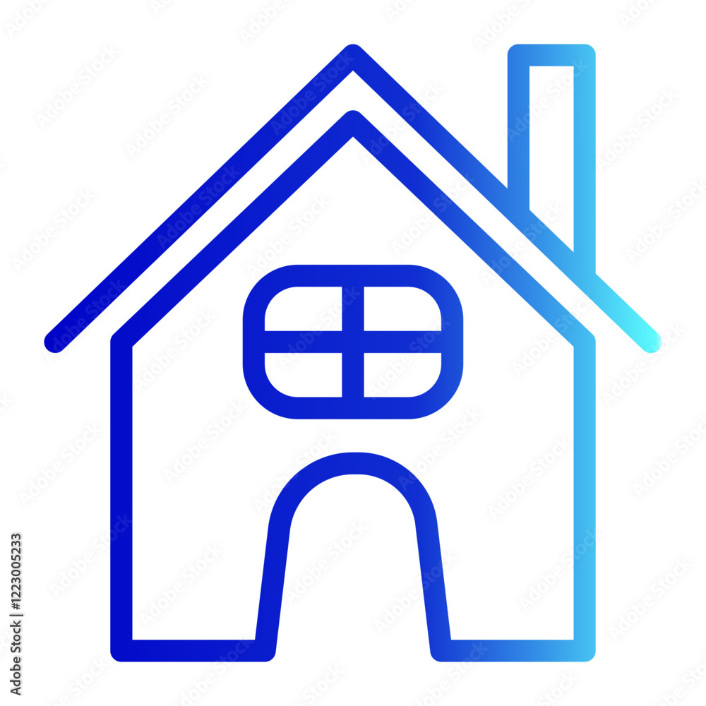 Home Icon with Trendy Line Gradient Style Home Icon with Trendy Line Gradient Style
