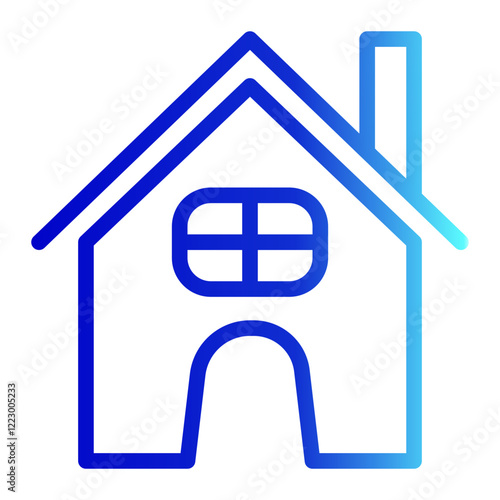 Home Icon with Trendy Line Gradient Style