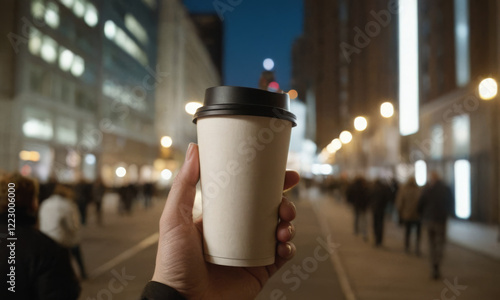 Wallpaper Mural person drinking coffee in the city Torontodigital.ca