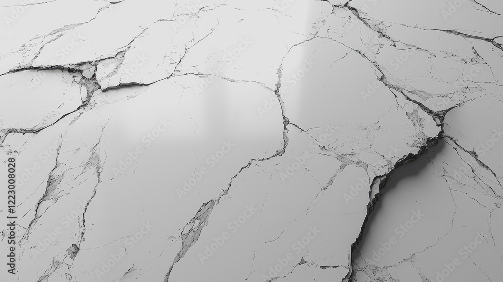 White marble floor with visible cracks and imperfections showcasing natural texture and pattern in a well-lit environment White marble floor with visible cracks and imperfections showcasing natural texture and pattern in a well-lit environment