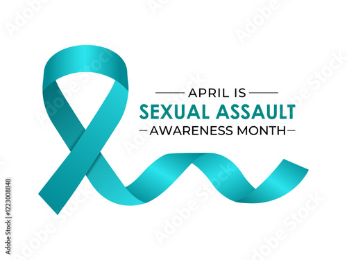 Vector design for Sexual Assault Awareness Month in April. Realistic ribbon. Education and prevention of sexual violence are the goals of this annual campaign. Banner poster, flyer and background.
