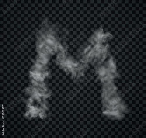 Alphabet of fog and clouds