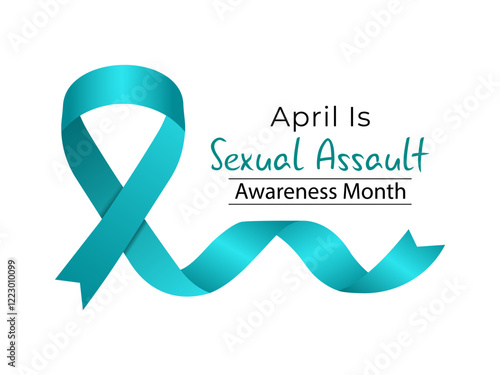 Vector design for Sexual Assault Awareness Month in April. Realistic ribbon. Education and prevention of sexual violence are the goals of this annual campaign. Banner poster, flyer and background.