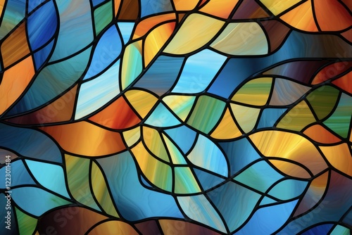 Wallpaper Mural Stained Glass Background. Colorful Artistic Window Design for Decoration and Wallpaper Illustration Torontodigital.ca