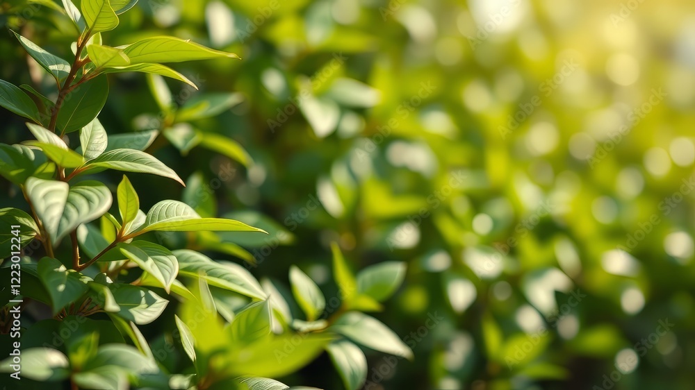 Lush Green Foliage Bokeh Background, Nature Photography Lush Green Foliage Bokeh Background, Nature Photography