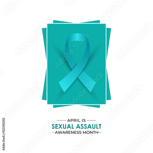 Vector design for Sexual Assault Awareness Month in April. Realistic ribbon. Education and prevention of sexual violence are the goals of this annual campaign. Banner poster, flyer and background.