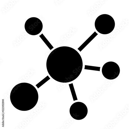 Molecule Icon with Trendy Glyph Style