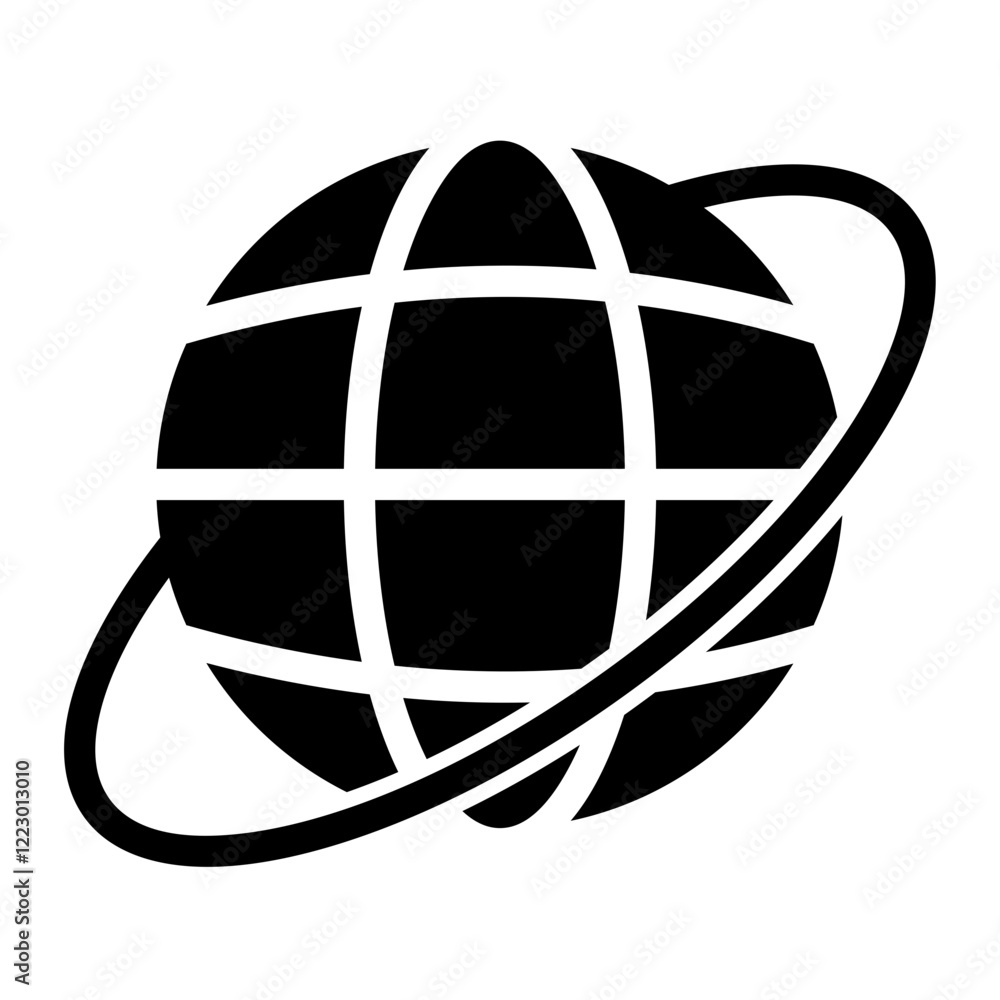 Naklejka premium Globe Icon with Trendy Glyph Style