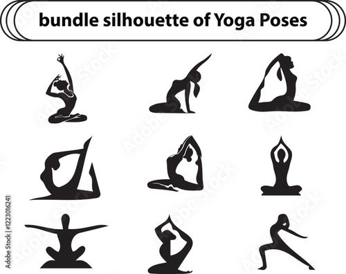 Dynamic Yoga Poses Vector Illustration for Fitness and Mindfulness