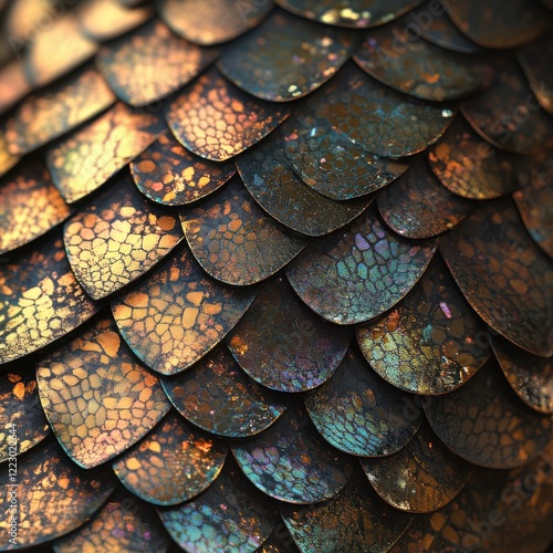 Wallpaper Mural Closeup Of Iridescent Bronze And Gold Scales Texture Torontodigital.ca