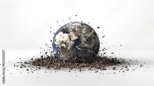 
Falling clay concept isolated on white or transparent
