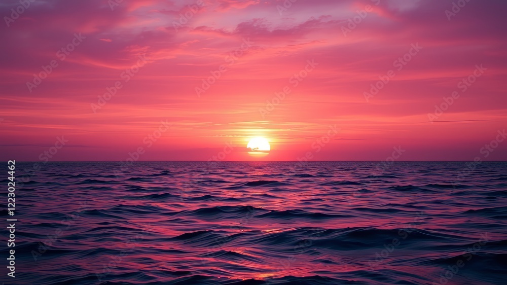 Fototapeta premium Purple Sea Sunset - Majestic Seascape