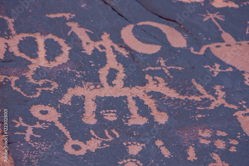 Petroglyphs at Newspaper Rock, Indian Creek, Utah photo