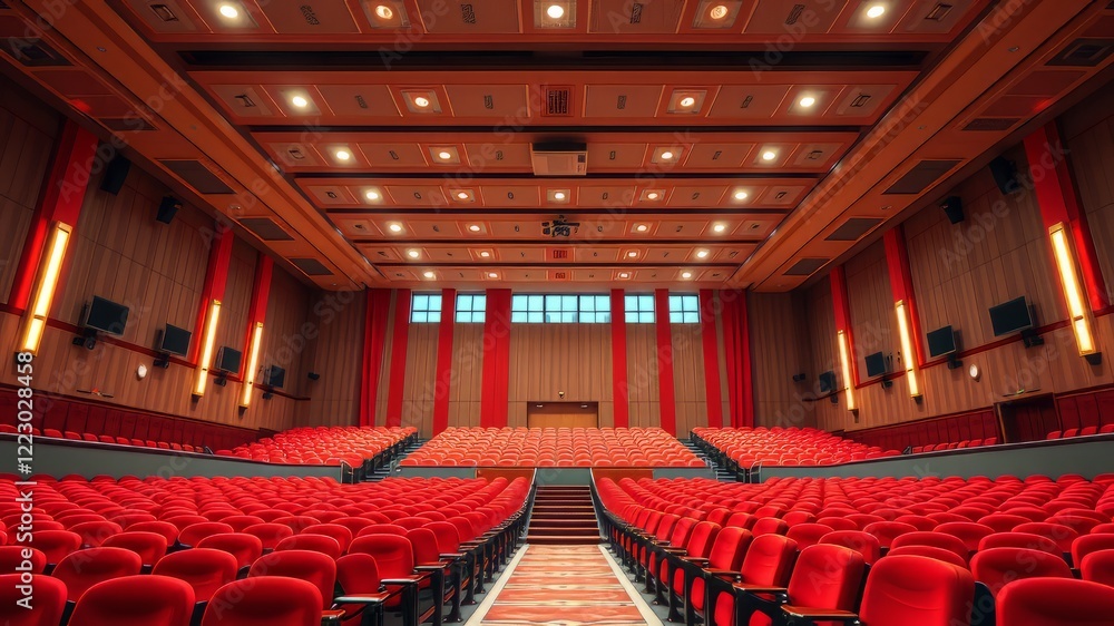 Naklejka premium School Auditorium Map - AI Art - Bright & Detailed