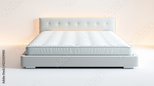 Sleek Modern Bed Base - White Background, High-Quality Image photo