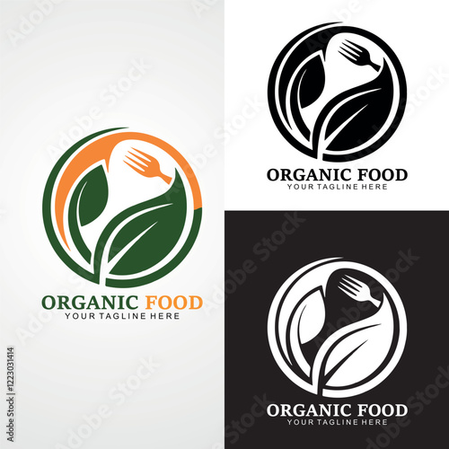 Vegetarian Logo Template Design Vector restaurant logo natural food Logo, healthy food logo design, nature, herbal, organic, logo design icon, vector, symbol, idea, creative.