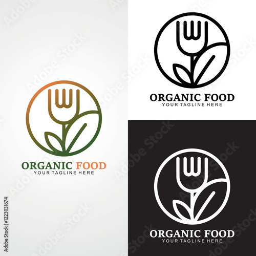 Vegetarian Logo Template Design Vector restaurant logo natural food Logo, healthy food logo design, nature, herbal, organic, logo design icon, vector, symbol, idea, creative.