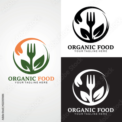 Vegetarian Logo Template Design Vector restaurant logo natural food Logo, healthy food logo design, nature, herbal, organic, logo design icon, vector, symbol, idea, creative.