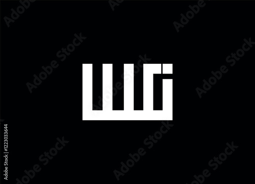 WI Logo Design Template Vector Graphic Branding Element.
