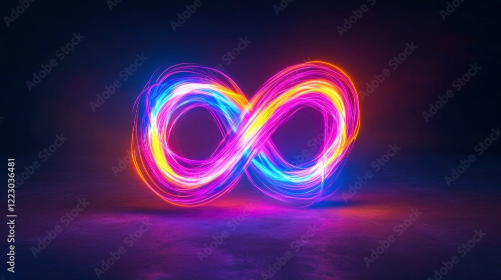 neon light trails in vivid hues of pink, blue, and orange neon light trails in vivid hues of pink, blue, and orange