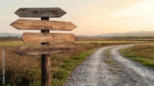 signposts pointing in different directions, each sign blank photo