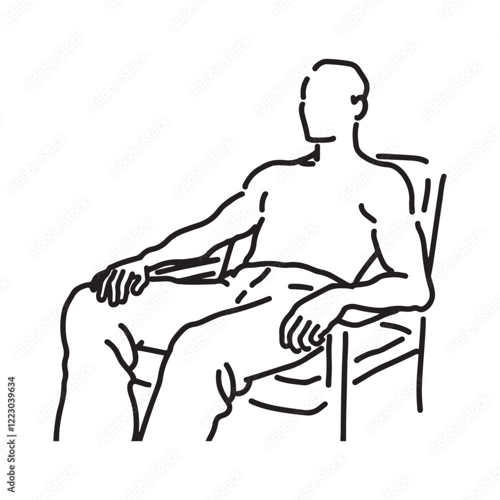 Man Relaxing in Calm Pose Silhouette - Peaceful Line Art Design - Man in Relax Pose Vector - Man Relaxing Doodle - Relaxation Illustration - Man in Relax Pose Line Art
Man Relaxing in Calm Pose Silhouette - Peaceful Line Art Design - Man in Relax Pose Vector - Man Relaxing Doodle - Relaxation Illustration - Man in Relax Pose Line Art