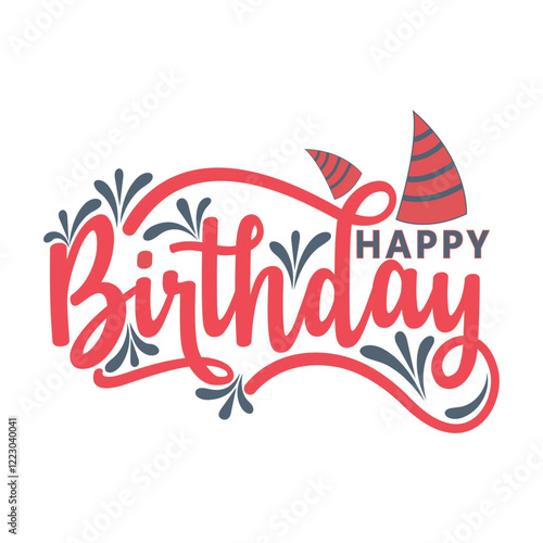 Happy Birthday  typography vector design. Happy Birthday text design with hand drown style. Beautiful greeting card poster lettering inscription design.