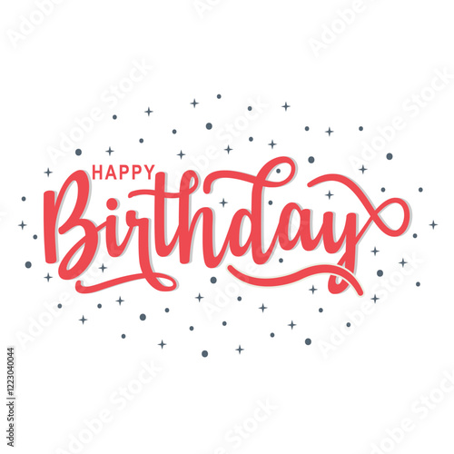 Happy Birthday  typography vector design. Happy Birthday text design with hand drown style. Beautiful greeting card poster lettering inscription design.