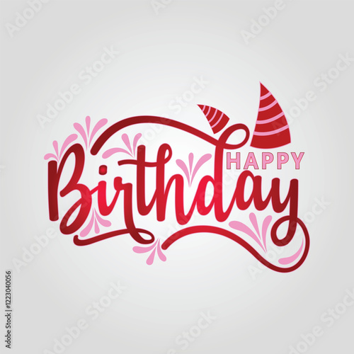 Happy Birthday  typography vector design. Happy Birthday text design with hand drown style. Beautiful greeting card poster lettering inscription design.