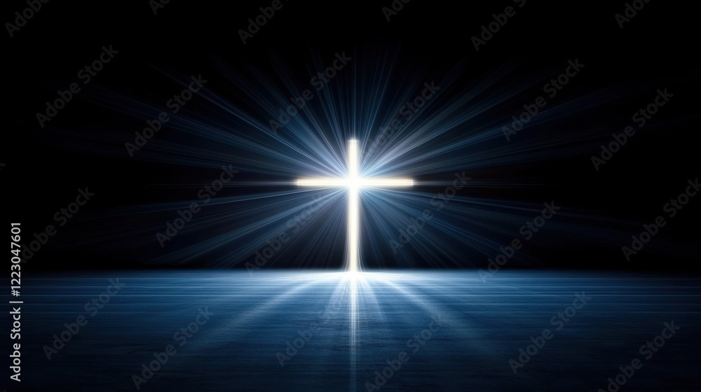 Glowing Cross in Darkness Glowing Cross in Darkness