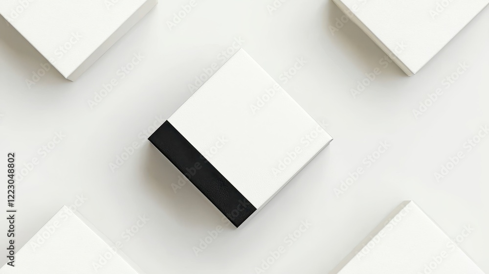Minimalist White Boxes with Black Accent Detail Minimalist White Boxes with Black Accent Detail