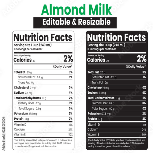 almond milk nutrition facts, almond milk nutrition information, nutritional value of almond milk,  nutrition facts, nutrition facts label, supplement facts, supplement