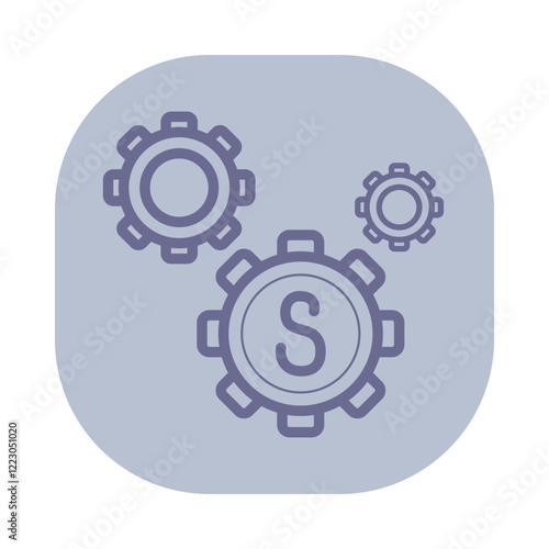 Icon of three gears as mechanical systems used in business operations. Efficiency and organization in workflows concept