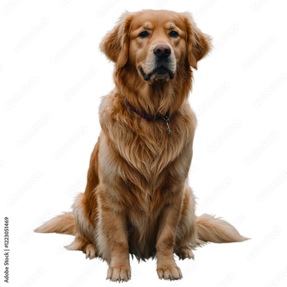 golden retriever puppy. Tibetan mastiff dog breed standing against white background, AI Generated. Golden retriever dog isolated on transparent background. golden retriever puppy. Tibetan mastiff dog breed standing against white background, AI Generated. Golden retriever dog isolated on transparent background.