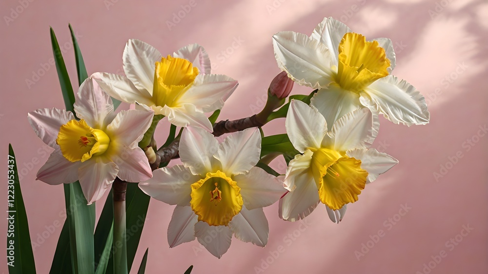 Fototapeta premium Colorful flowers decoration spring celebration on soft color background