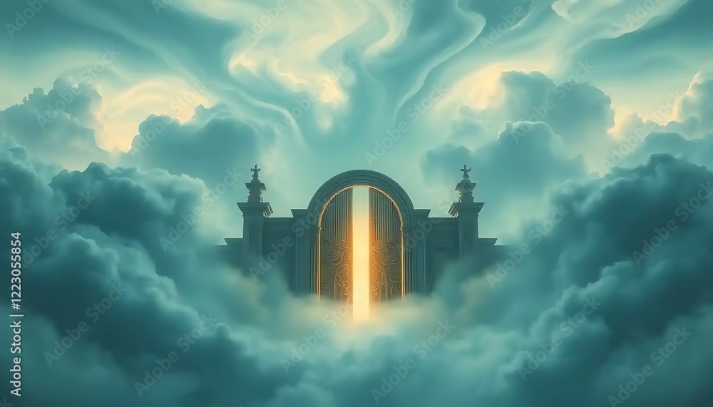 Golden Gate Awaits Within Heavenly Clouds Golden Gate Awaits Within Heavenly Clouds