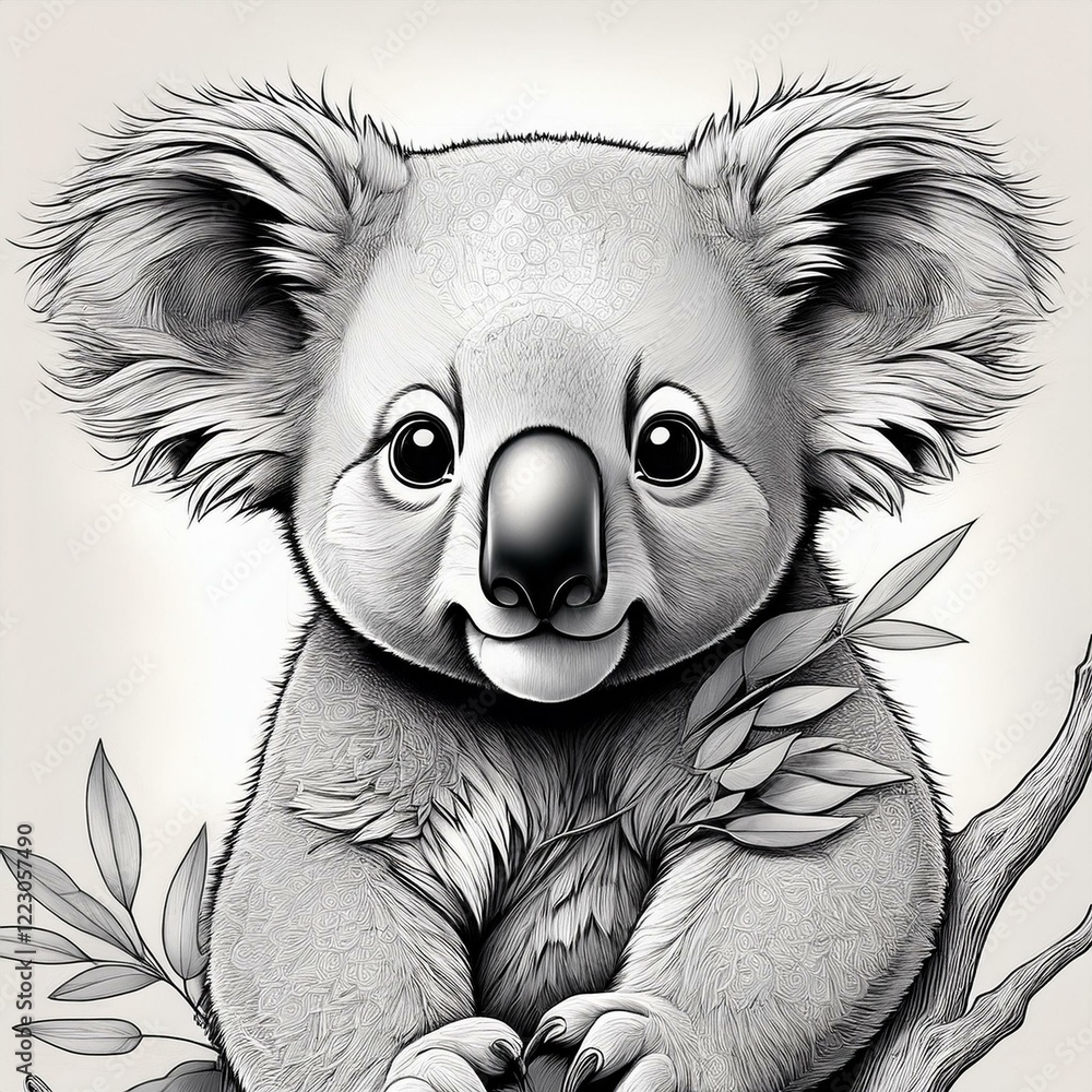 Obraz premium Ausmalbild Koala