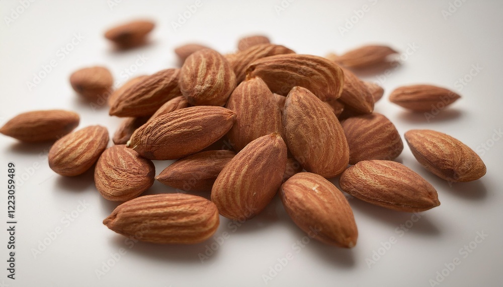 almonds on white background almonds on white background