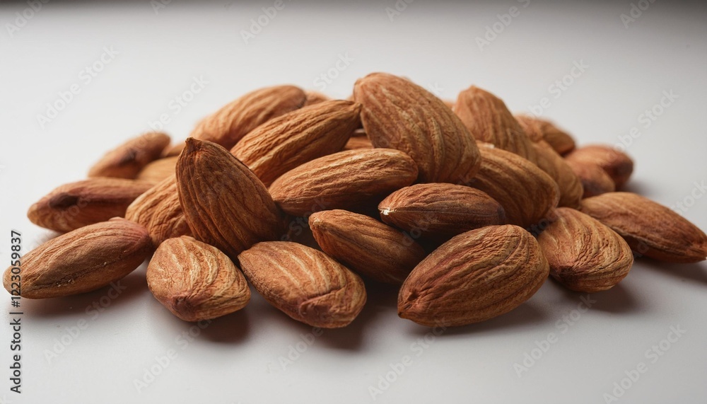 almonds on white background almonds on white background