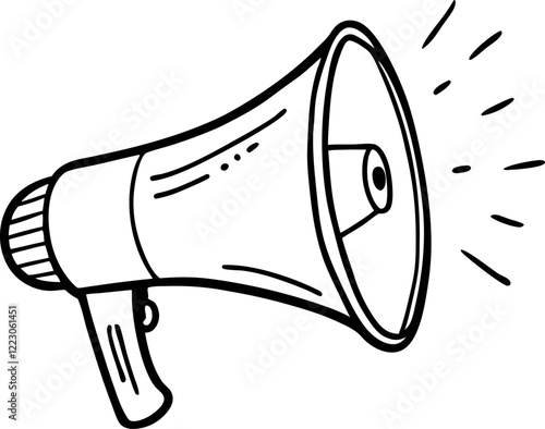 Hand Drawn Megaphone Vector Illustration for Communication and Announcement Design