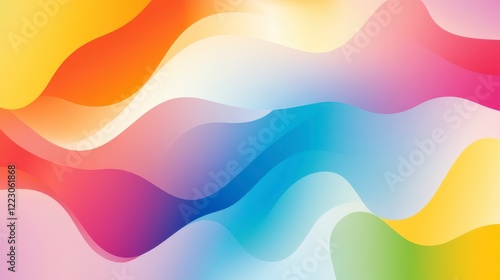 Abstract Colorful Wave Vector Design with flowing lines and vibrant colors photo