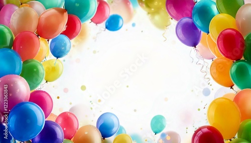 カラフルな風船でパーティ―の雰囲気