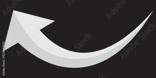 Print flat style. arrow icon for your web site design, logo, app, UI. arrow indicated the direction symbol. curved arrow sign . 1176
