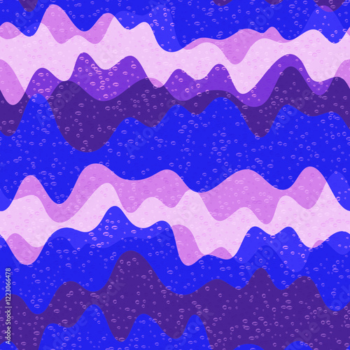 Graphic wave liquid vector seamless pattern. Striped curve line texture. Wall...
