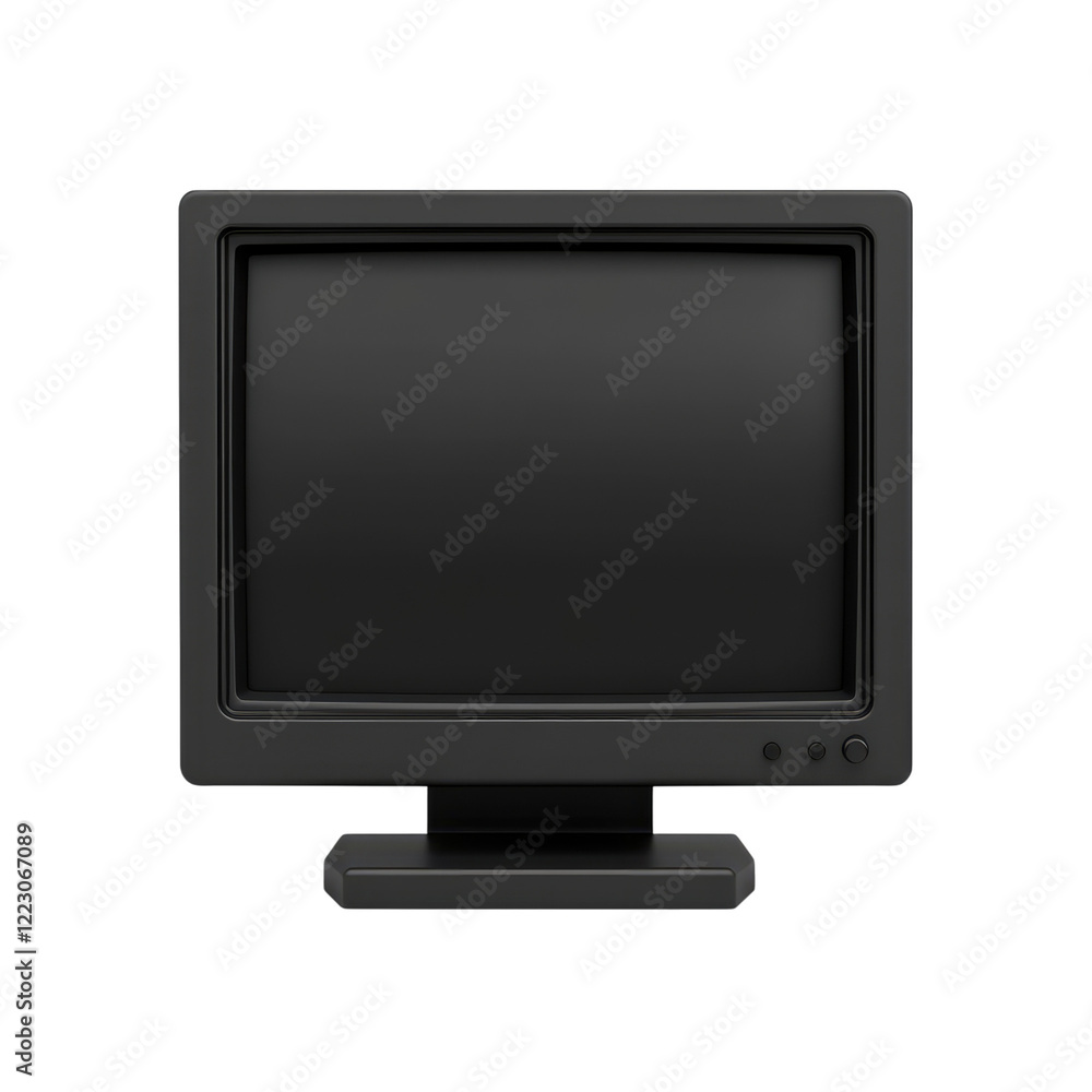 Black computer monitor with a blank screen, Black led front view and back side isolated on a white background transparent, alpha background png Black computer monitor with a blank screen, Black led front view and back side isolated on a white background transparent, alpha background png